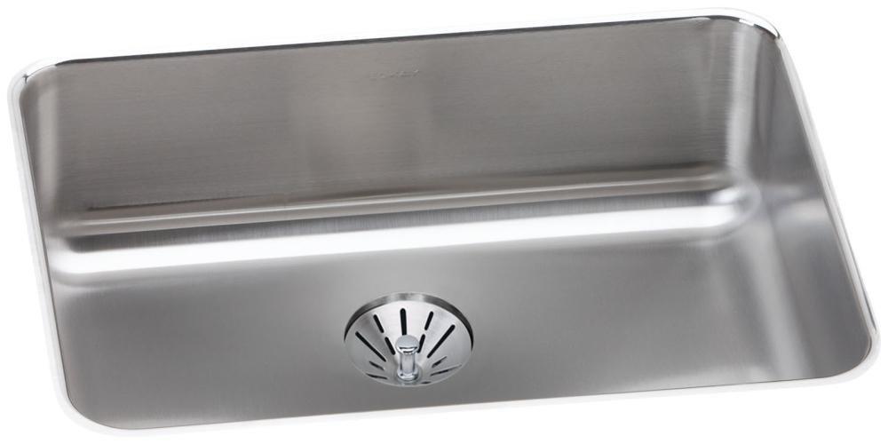 Elkay Lustrous Satin 25-1/2 x 19-1/4 in. No Hole Stainless Steel Single Bowl Undermount Kitchen Sink 