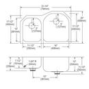 Elkay Lustrous Satin 31.25X10 Double Bowl Stainless Steel Undercounter Kitchen SINK Kit 