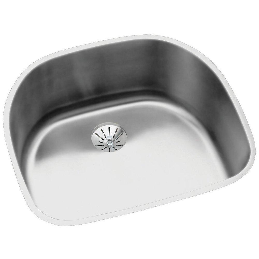 Elkay Lustrous Satin 23-5/8 x 21-1/4 in. No Hole Stainless Steel Single Bowl Undermount Kitchen Sink 
