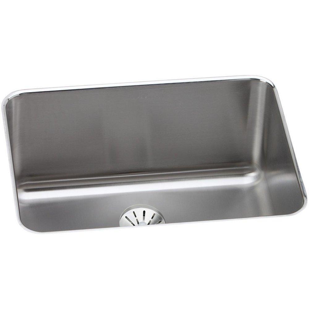 Elkay Lustrous Satin 25-1/2 x 19-1/4 in. No Hole Stainless Steel Single Bowl Undermount Kitchen Sink 