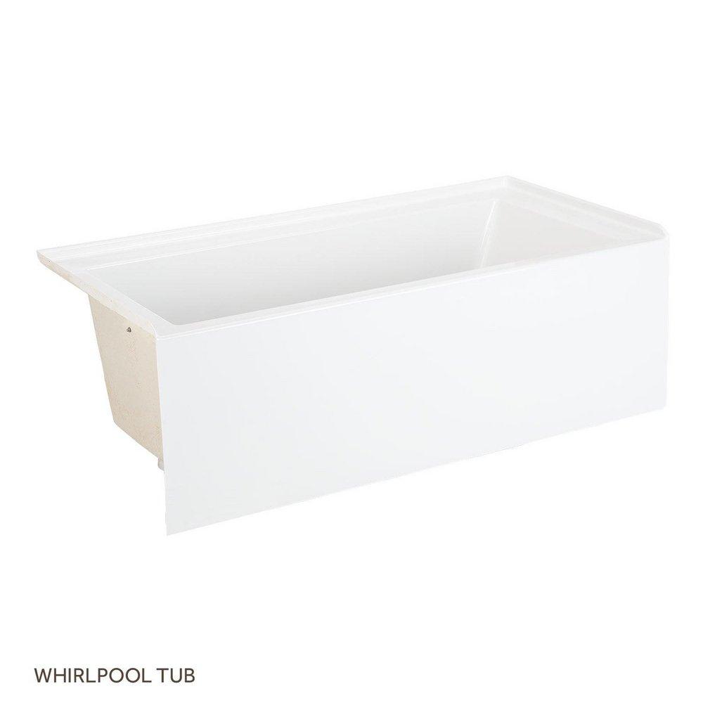 Signature Hardware White 60 x 32 in. Air Bath Alcove Bathtub Left Drain 