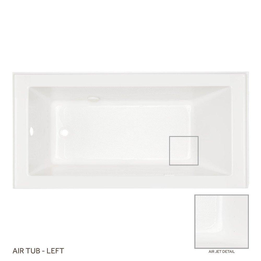 Signature Hardware White 60 x 32 in. Air Bath Alcove Bathtub Left Drain 