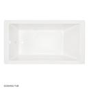 Signature Hardware White 36 in. Whirlpool Drop-in Bathtub with End Drain in Biscuit 