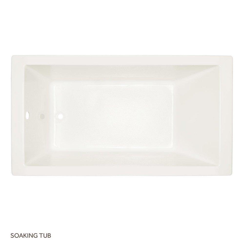 Signature Hardware Biscuit 60 x 32 in. Drop-in Acrylic Soaker Bathtub with End Drain 