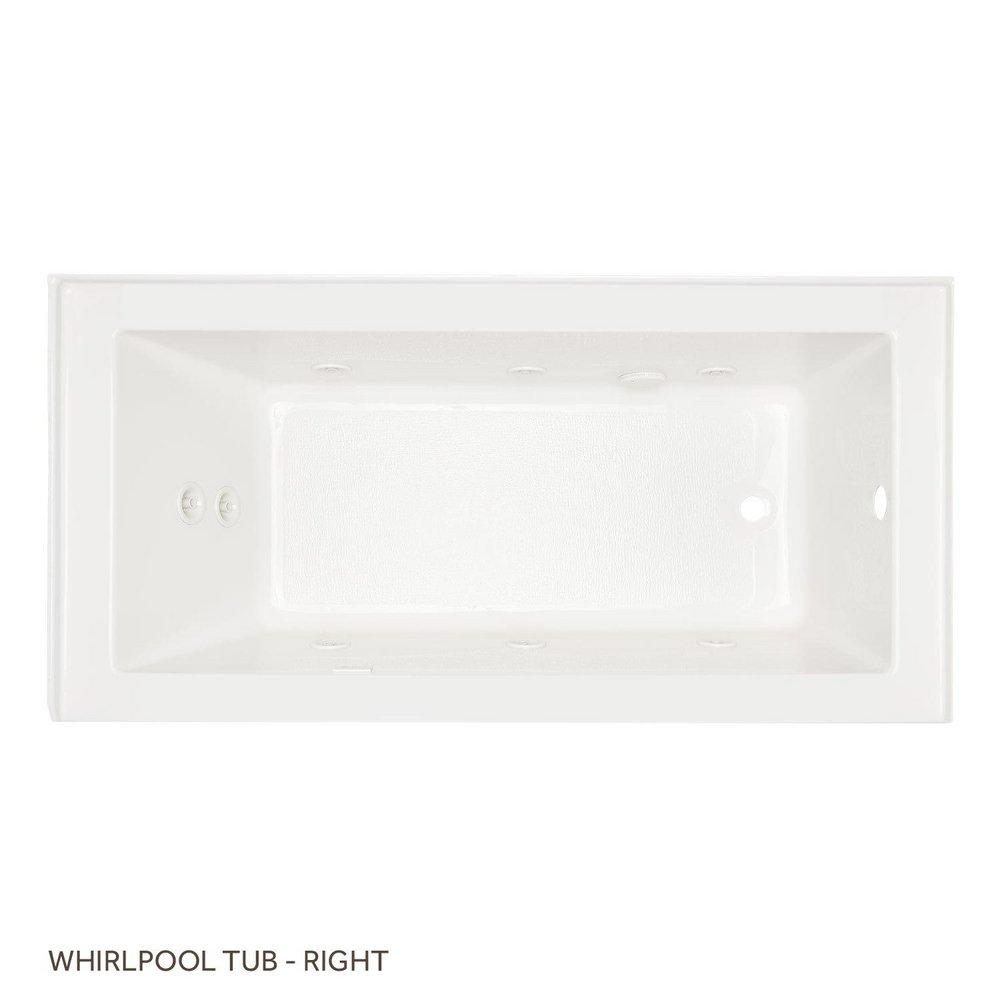 Signature Hardware White 60 x 32 in. Whirlpool Alcove Bathtub Right Drain 