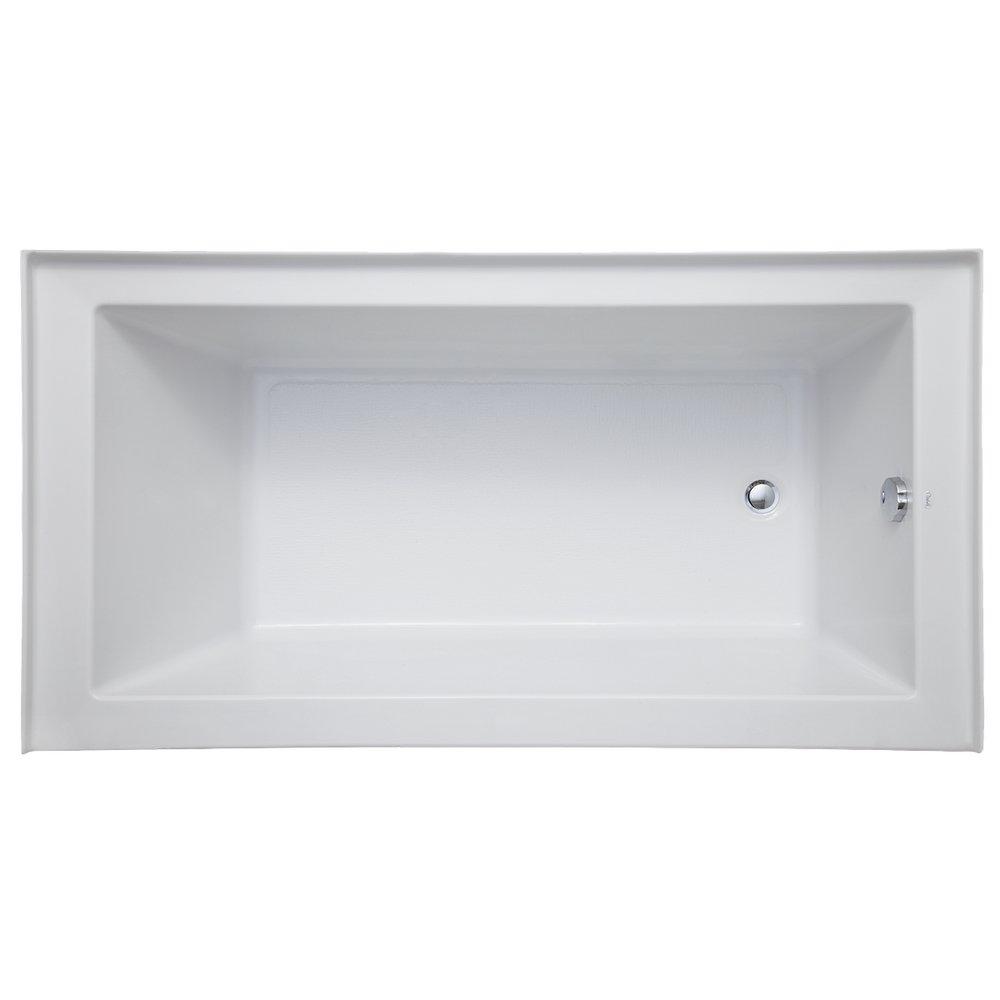 Signature Hardware White 60 x 32 in. Three Wall Alcove Soaker Bathtub with Drain in White 