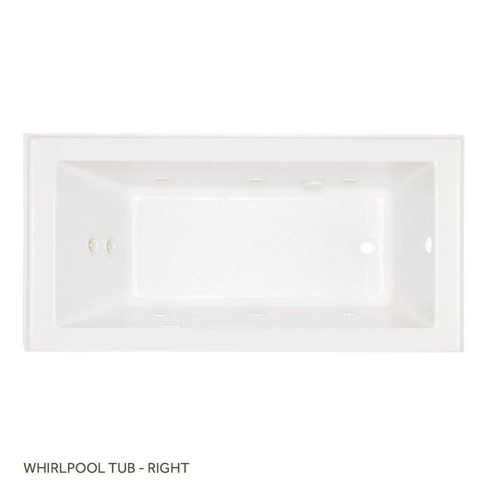 Signature Hardware White 60 x 32 in. Whirlpool Alcove Bathtub Right Drain 