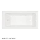 60 in. x 32 in. Whirlpool Alcove Bathtub with Right Drain in White
