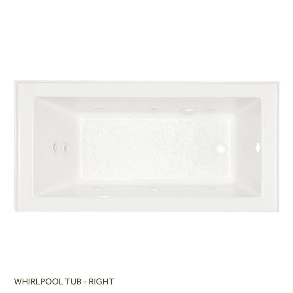 Signature Hardware White 60 x 32 in. Whirlpool Alcove Bathtub Right Drain 