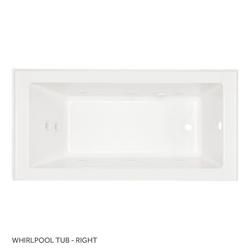 60 in. x 32 in. Whirlpool Alcove Bathtub with Right Drain in White