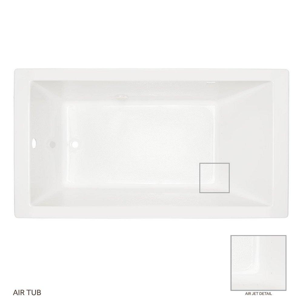 Signature Hardware White 66 x 36 in. Air Bath Drop-In Bathtub with End Drain 
