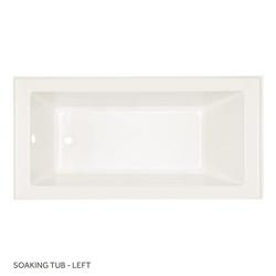 60 x 30 in. Soaker Alcove Bathtub with Left Drain in Biscuit