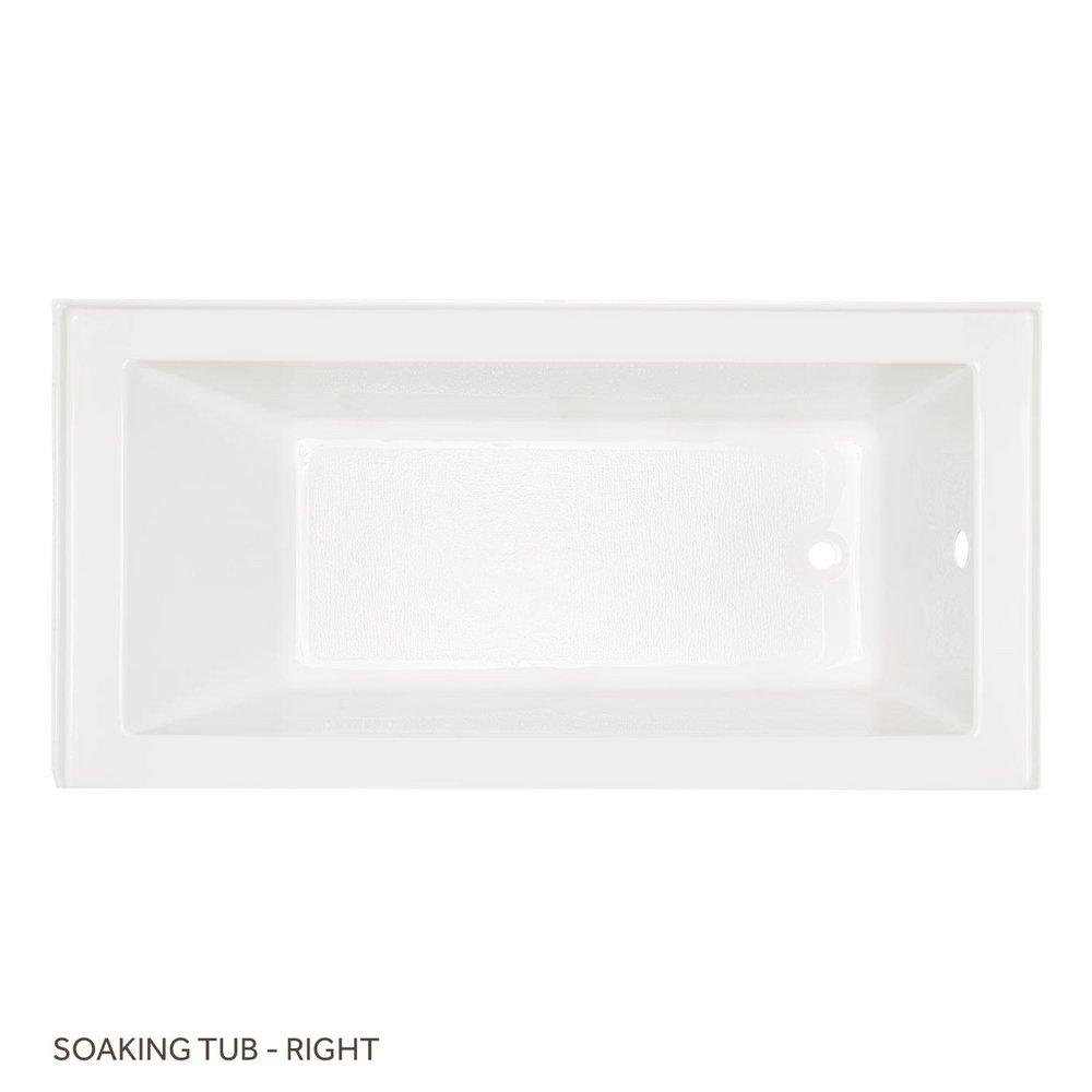 Signature Hardware White 60 x 30 in. Soaker Alcove Bathtub with Drain in White 