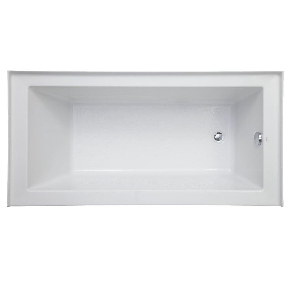 Signature Hardware White 60 x 30 in. Soaker Alcove Bathtub with Drain in White 
