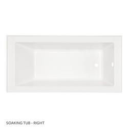 60 in. x 30 in. Soaker Alcove Bathtub with Right Drain in White