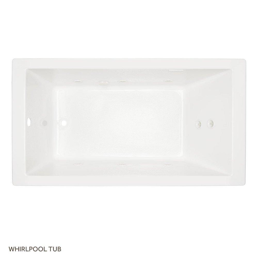 Signature Hardware White 60 x 32 in. Whirlpool Drop-In Bathtub End Drain 