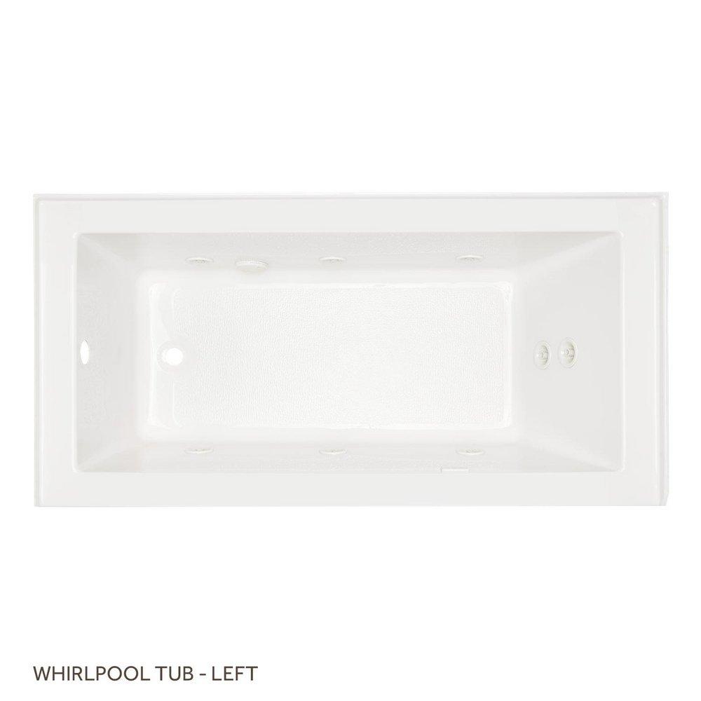 Signature Hardware White 60 x 32 in. Whirlpool Alcove Bathtub Left Drain 