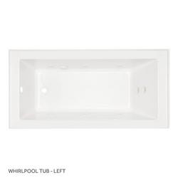 60 in. x 32 in. Whirlpool Alcove Bathtub with Left Drain in White