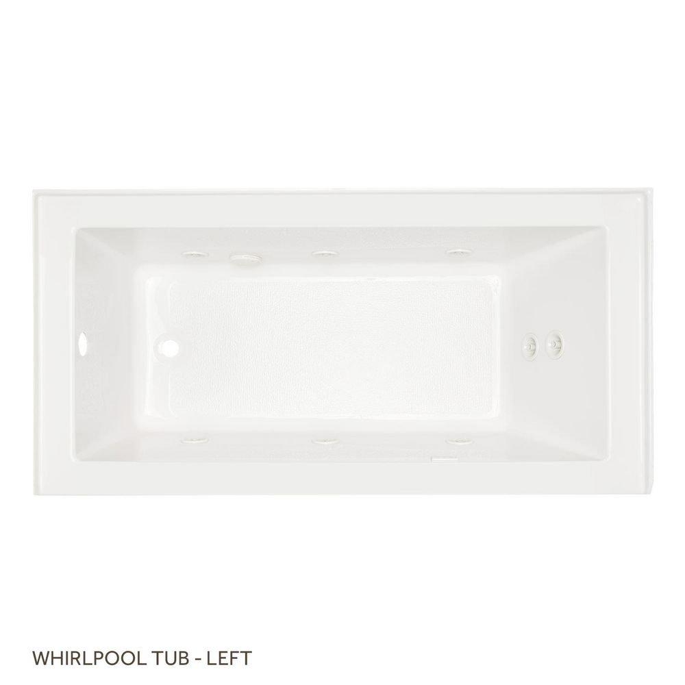 Signature Hardware White 60 x 32 in. Whirlpool Alcove Bathtub Left Drain 
