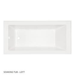 60 in. x 30 in. Soaker Alcove Bathtub with Left Drain in White