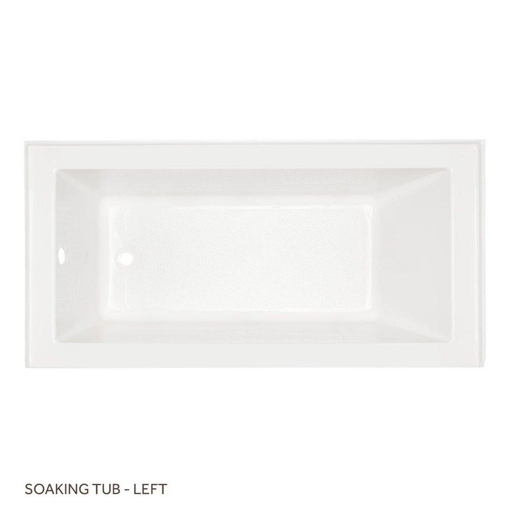 Signature Hardware White 60 x 32 in. Three Wall Alcove Soaker Bathtub with Drain in White 