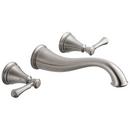 Two Handle Wall Mount Widespread Bathroom Sink Faucet in Brilliance® Stainless