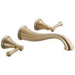 Two Handle Wall Mount Widespread Bathroom Sink Faucet in Brilliance&reg; Champagne Bronze