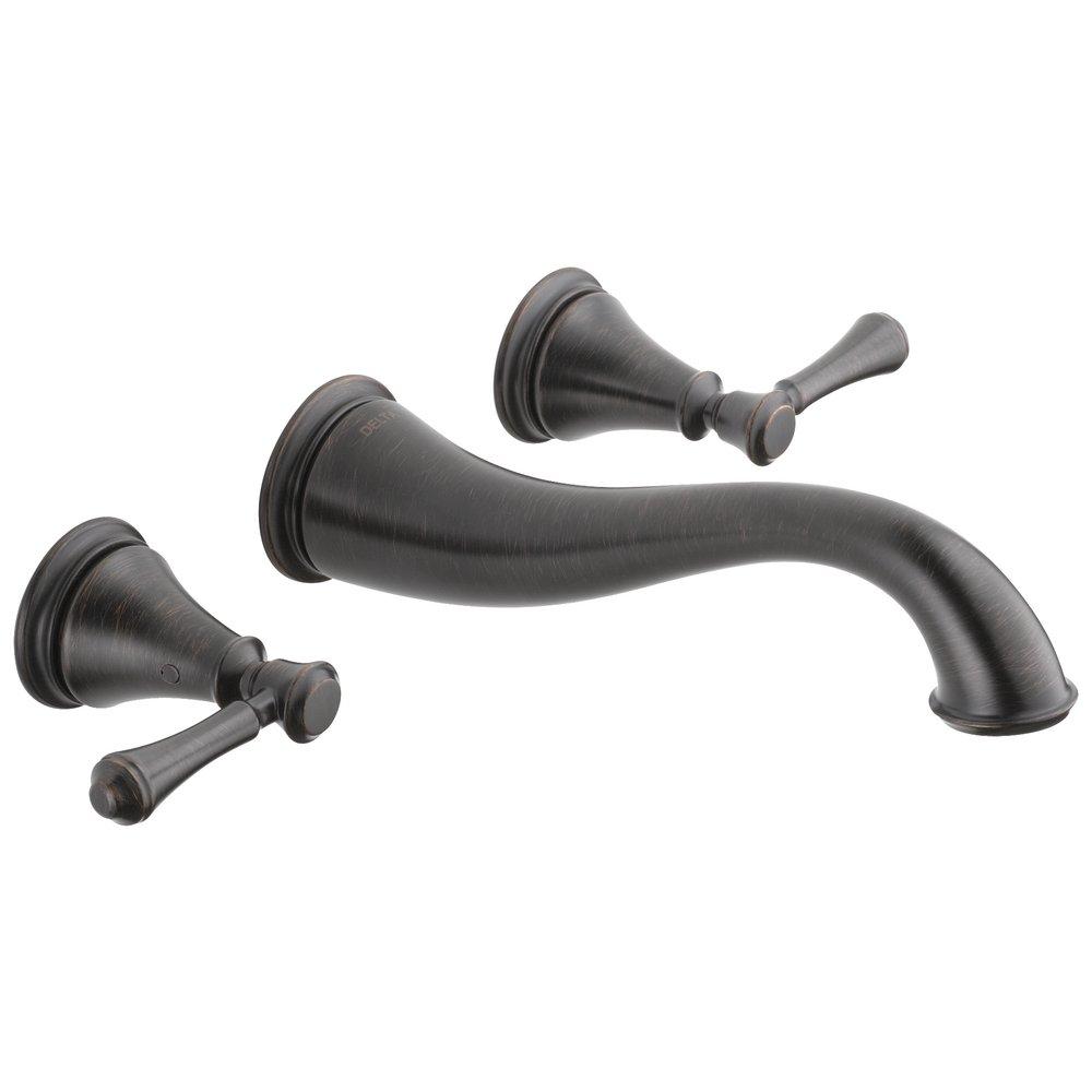 Delta Faucet Venetian Bronze Two Handle Widespread Bathroom Sink Faucet 
