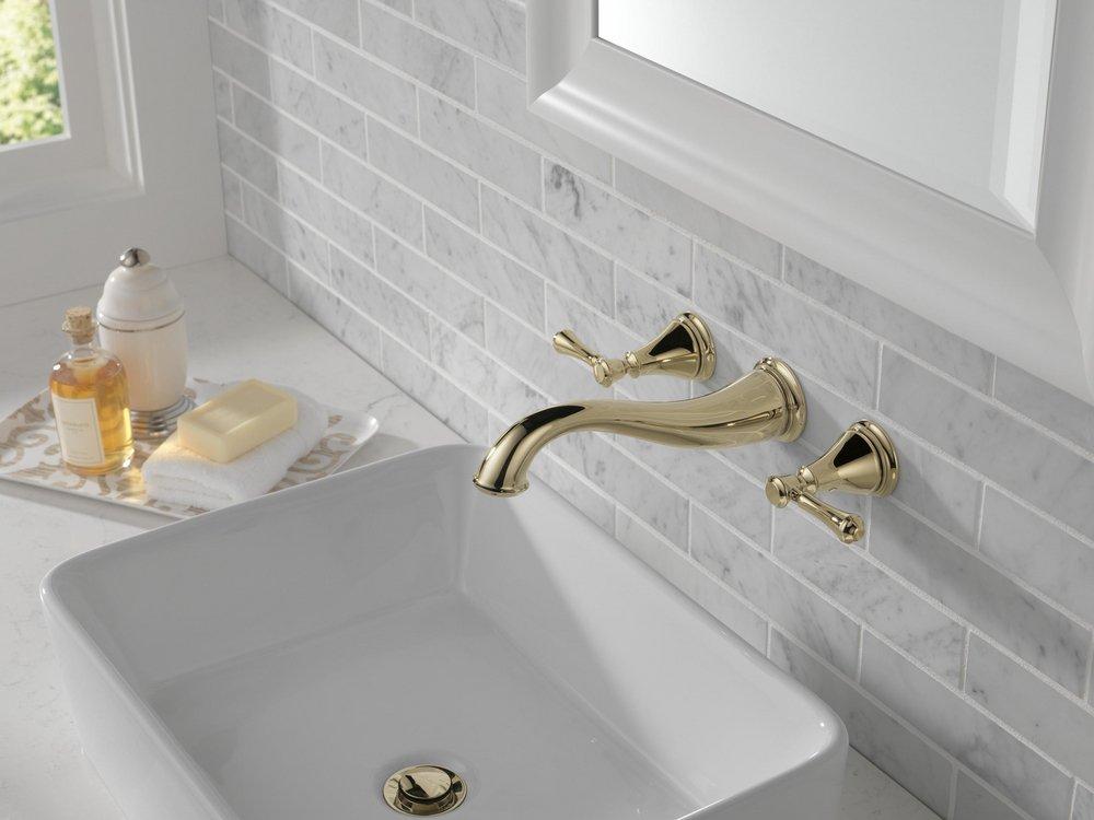 Delta Faucet Brilliance Polished Nickel Two Handle Widespread Bathroom Sink Faucet 