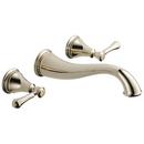 Two Handle Wall Mount Widespread Bathroom Sink Faucet in Brilliance® Polished Nickel