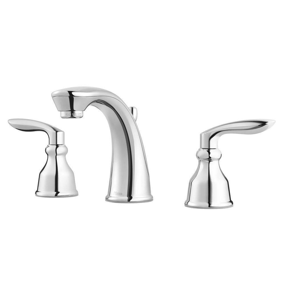 Pfister Polished Chrome Two Handle Widespread Bathroom Sink Faucet 