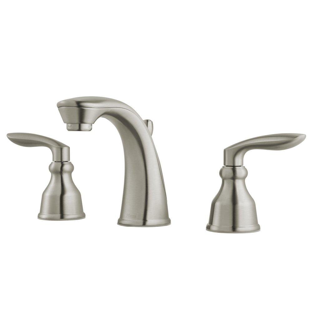 Pfister Brushed Nickel Two Handle Widespread Bathroom Sink Faucet 