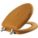 Elongated Closed Front Toilet Seat with Cover in Natural Oak