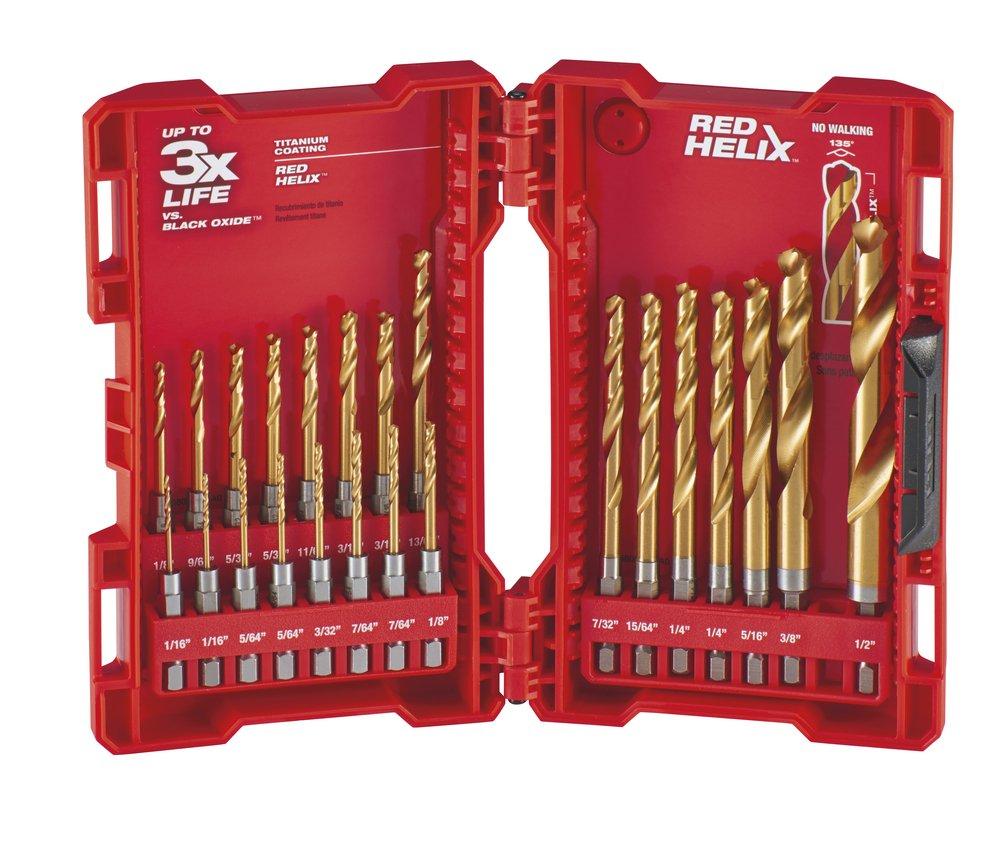 Milwaukee® Silver 1/16 x 1/16 in, 5/64 in, 3/32 in, 7/64 in, 1/8 in, 9/64 in, 5/32 in, 11/64 in, 3/16 in, 13/64 in, 7/32 in, 1/4 in, 5/16 in, 3/8 in, 1/2 in. Hex Twist 23 Piece 