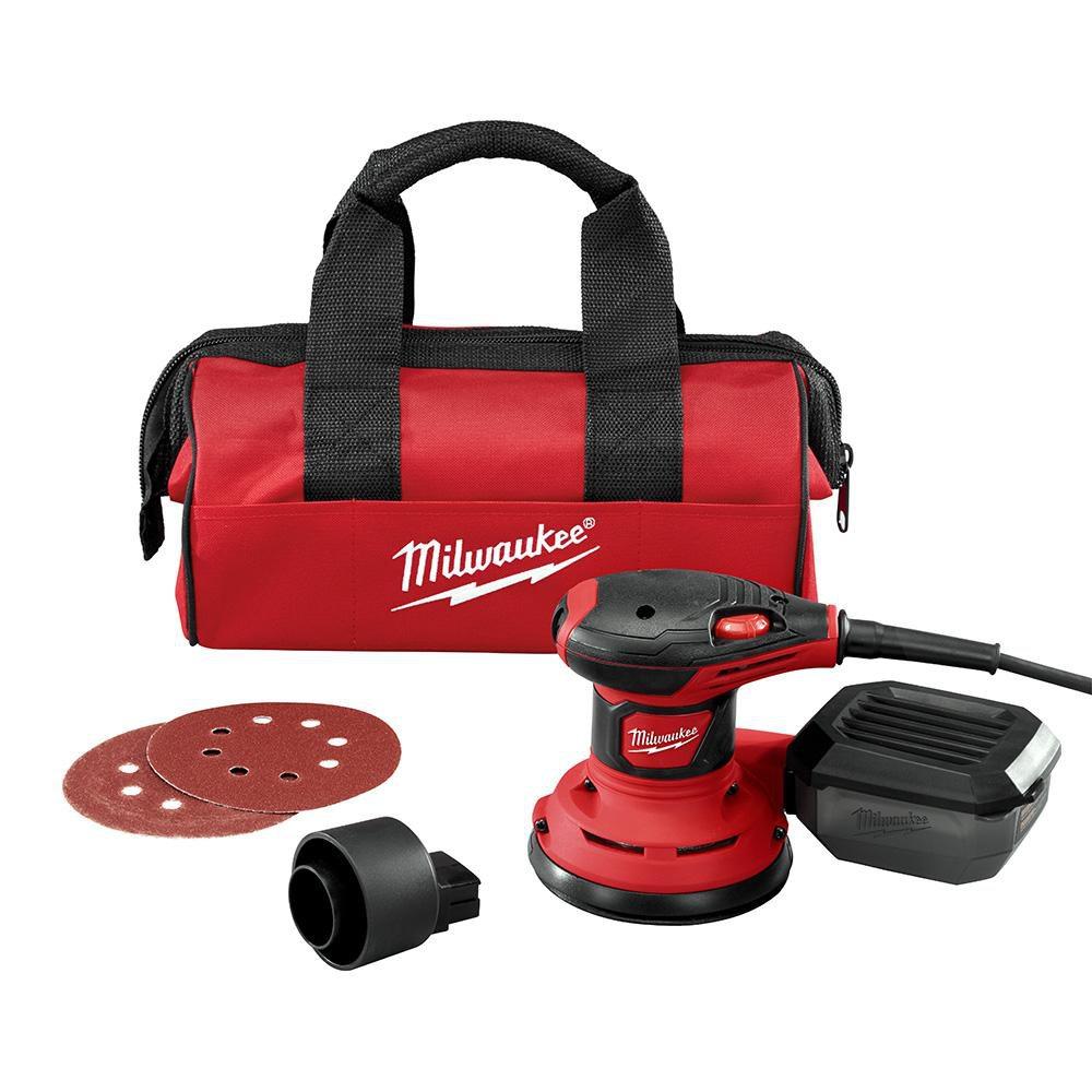 Milwaukee&reg; Red 5 IN RANDOM ORBIT PALM SANDER 