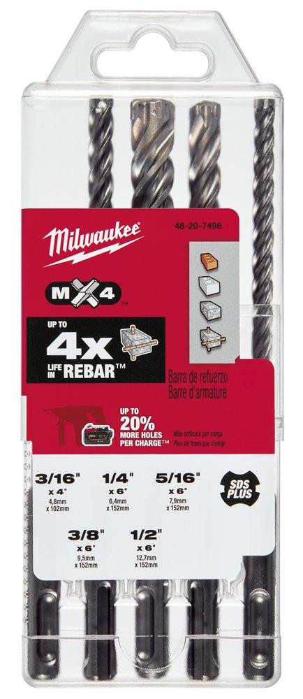 Milwaukee&reg; SDS-Plus Masonry Drill Bit (5-Piece) 