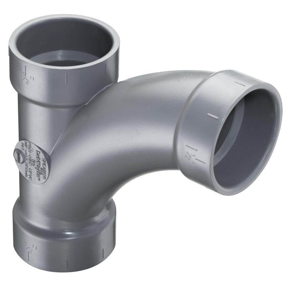Spears&reg; Manufacturing Company Grey Hub CPVC Combination Long Turn Tee Wye with 1/8 Degree Bend 