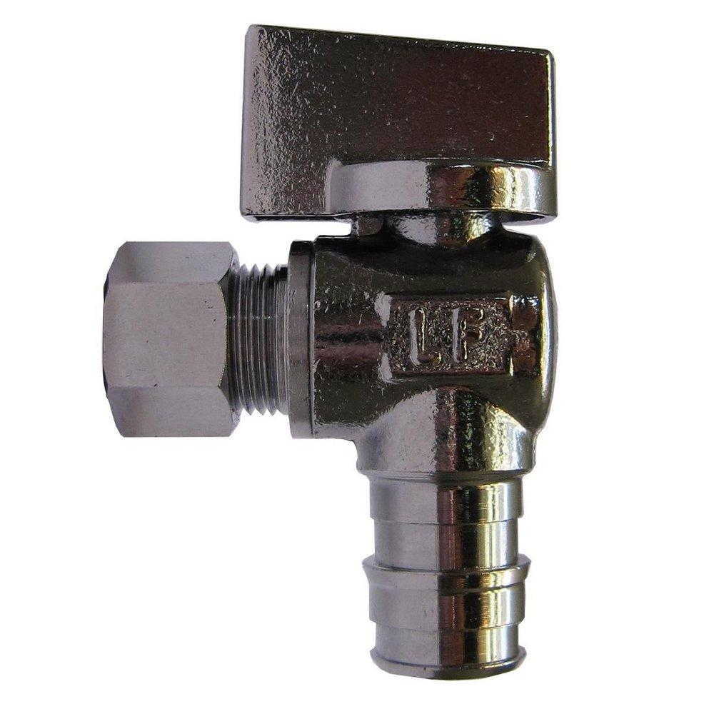PROFLO® Chrome Plated F1960 x OD Tube Knob Angle Supply Stop Valve in Chrome Plated 