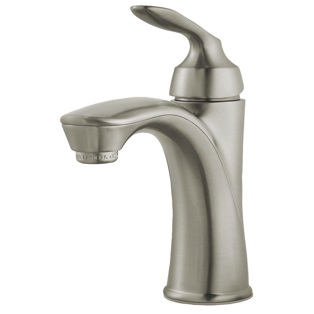Pfister Brushed Nickel Single Handle Monoblock Bathroom Sink Faucet 