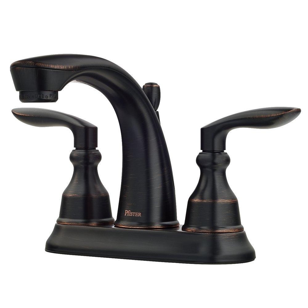 Pfister Tuscan Bronze Two Handle Centerset Bathroom Sink Faucet 