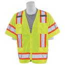 Size XL Polyester Mesh Class 3 Break-away Safety Vest in Hi-Viz Lime