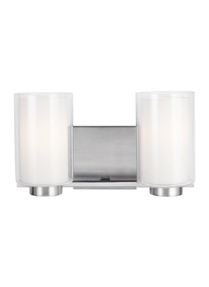 Feiss Satin Nickel 75W 2-Light Medium E-26 Incandescent Vanity Fixture 