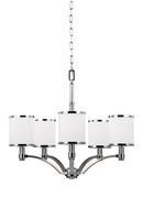 Visual Comfort & Co. Generation Lighting Satin Nickel/Polished Chrome 25-1/4 in. 75W 5-Light Medium E-26 Incandescent Chandelier 