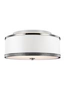 9-5/8 in. 3-Light Semi-Flushmount Ceiling Fixture in Polished Nickel