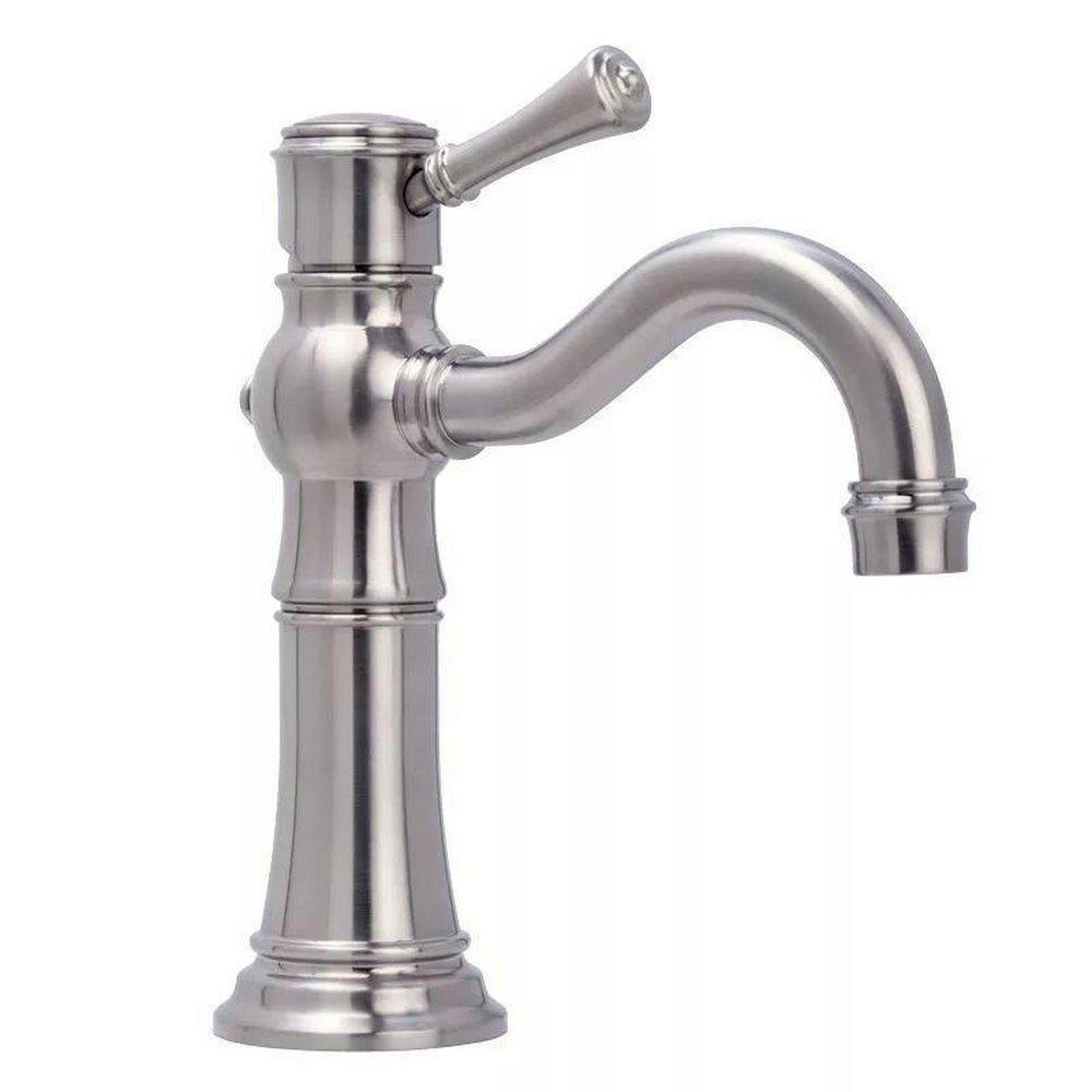 Miseno Brushed Nickel Single Handle Centerset Bathroom Sink Faucet Lever Handle 