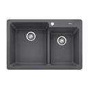 BLANCO Cinder 33 x 22 in. 1-Hole Composite Double Bowl Dual Mount Kitchen Sink 