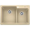 33 x 22 in. 1-Hole Composite Double Bowl Dual Mount Kitchen Sink in Biscotti