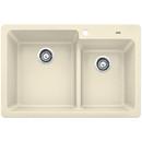 33 x 22 in. 1-Hole Composite Double Bowl Dual Mount Kitchen Sink in Biscuit