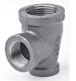 1-1/2 x 1-1/4 x 1 in. FNPT 150# Reducing Schedule 40 Black Malleable Iron Tee