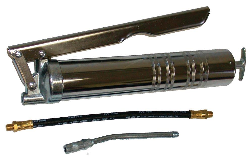 National Spencer Chrome Plated Rubber and Die Cast Aluminum Grease Gun with Whip Hose 